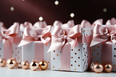 For baby girl modern white and light pink Birthday Backgroundの素材