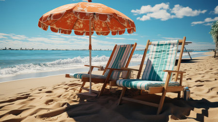 Summer beach vacation scene.の素材