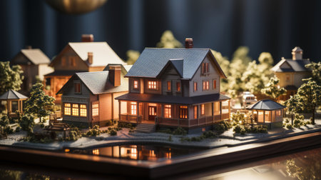 Model of house and gavelの素材