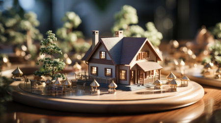 Model of house and gavelの素材