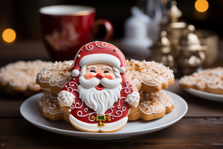 Santa Claus shaped Christmas cookieの素材