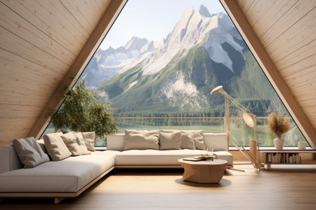 modern style interior architecture of chic minimalist tiny wooden house at Italianの素材