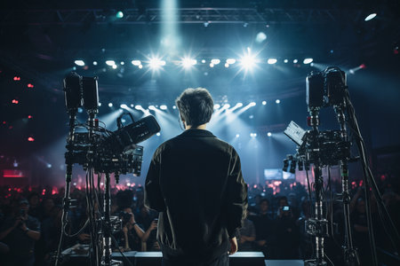 influencer at YouTube live, crypto concept, light, minimalisticの素材