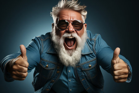 funky fat crazy Santa Claus with big abdomen beard dance x-mas Christmas holly party club wear.の素材