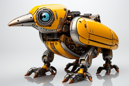 Platypus robot, robotic animal isolated over white backgroundの素材