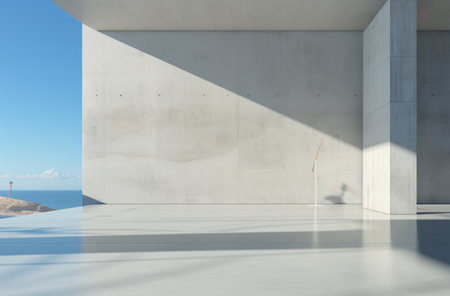 gray room with some sunlight comingの素材