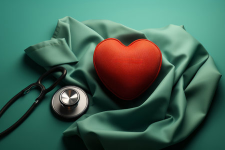 heart and stethoscope imageの素材