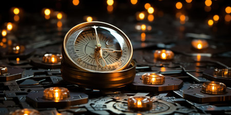 Business navigate recovery, Abstract, The compass navigate for businessmen to resume business growth in the economic crisis, Rethink, Reinvent and Recoverの素材