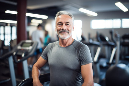 A mature senior man at gymの素材