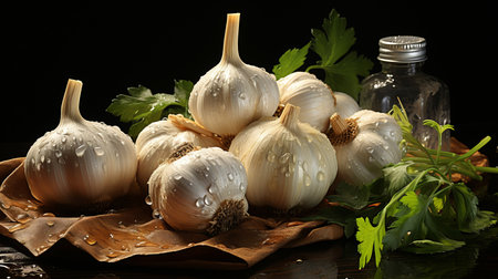 realistic image of a garlicの素材