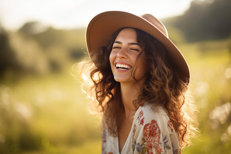 A very happy womanの素材