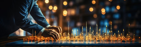 Businessman touching circuit of brain working of Artificial Intelligence (AI) The futuristic business and coding software development on interface and synchronize network connection, IoT, innovationの素材