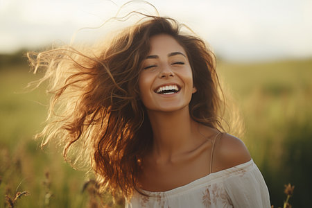 A very happy womanの素材