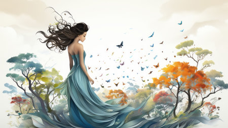 wellness in mind and body illustrationの素材
