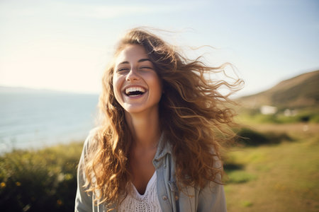 A very happy womanの素材