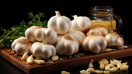 realistic image of a garlicの素材