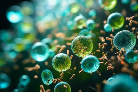 Bacteria, microorganisms that can be found in soil, water, and the human bodyの素材