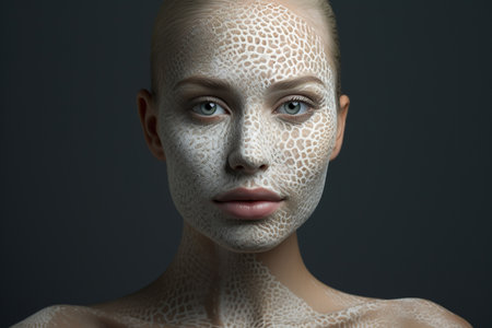 Woman with unique skinの素材