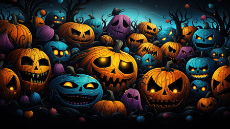 Halloween horrible seamless patternの素材