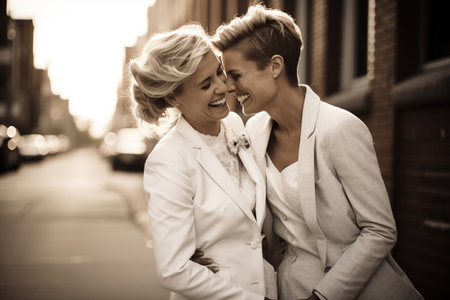 lesbian couple weddingの素材