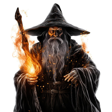 Halloween wizard on white backgroundの素材