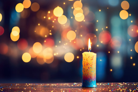 a birthday candle at night blur backgroundの素材