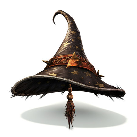 Halloween wizard hat on white backgroundの素材