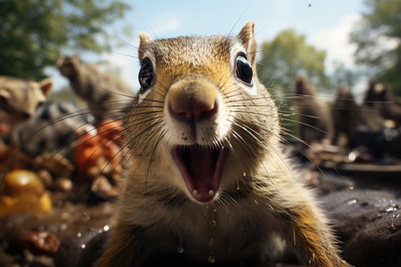 squirrel with emotion expression of confusionの素材