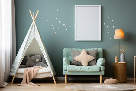 nursery room framed poster mockupの素材