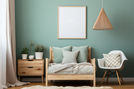 nursery room framed poster mockupの素材