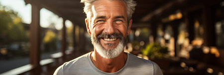 Senior man going for a run and living a healthy lifestyleの素材