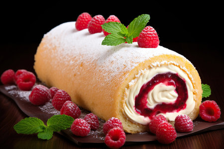 Homemade delicious raspberry cakeの素材