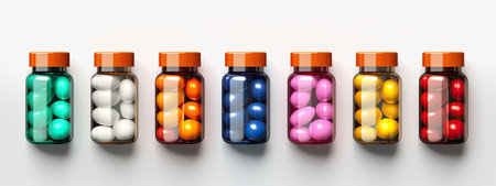Set of scattered capsules on a white background. capsuleの素材