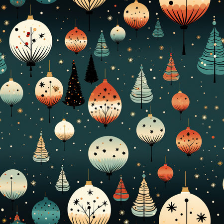 simple doodle christmas patternの素材