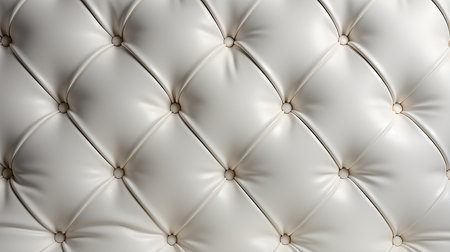 Beautiful white leather upholstery sofa with buttons. Skin texture.の素材