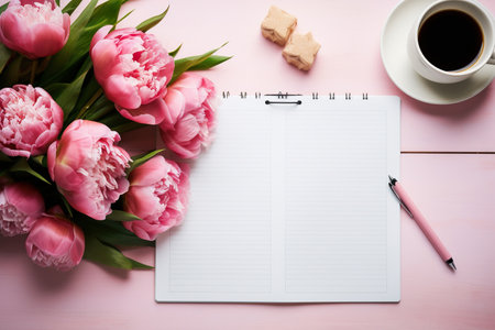 planning the day writing a to do list checklist top viewの素材