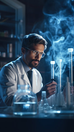 Scientist working in the lab with a environmentの素材