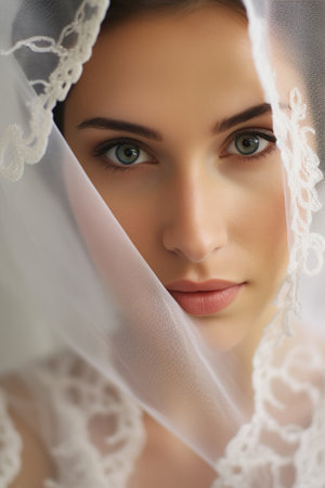 Close-up portrait of the brideの素材