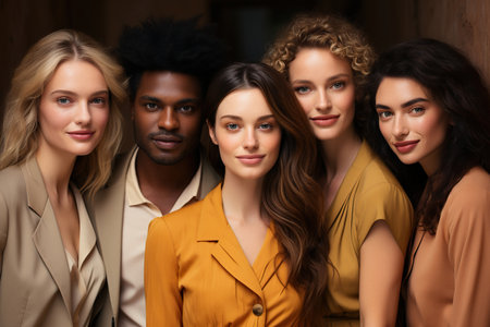 A group of beautiful multi racial peopleの素材
