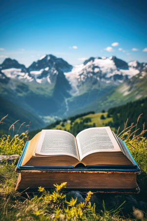 A book that has the word mountain on itの素材