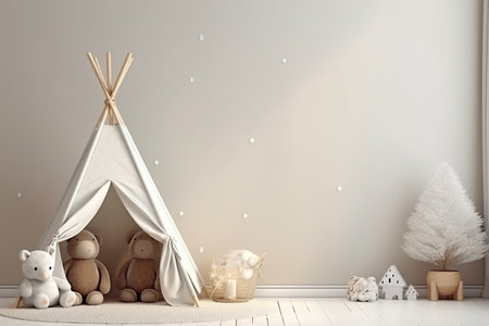 Cozy nursery interior background, Scandinavian styleの素材