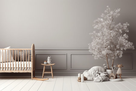 Cozy nursery interior background, Scandinavian styleの素材