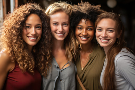 A group of beautiful multi racial peopleの素材