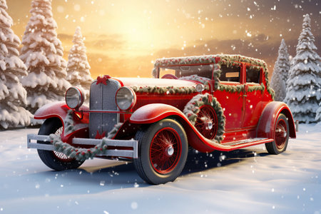 beautiful christmas carの素材