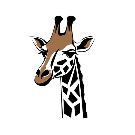 giraffe logo icon simple illustration clipartの素材