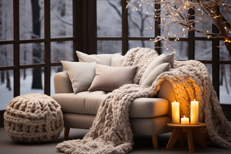 Cozy Christmas decoration, winter time.の素材