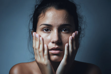Stress and depression due to skin problemsの素材