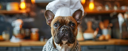 A cute dog in chef's clothesの素材