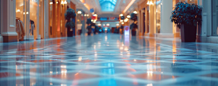 Blurred and defocused shopping mall interior as background.の素材