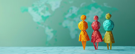 Minimalist composition celebrating the progress and equality of women across the globeの素材